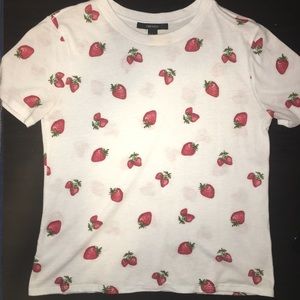 strawberry print t-shirt